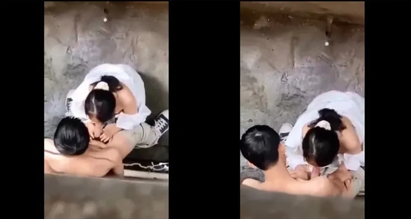 Quay lén em nữ học sinh bj cho anh người yêu trong hẻm